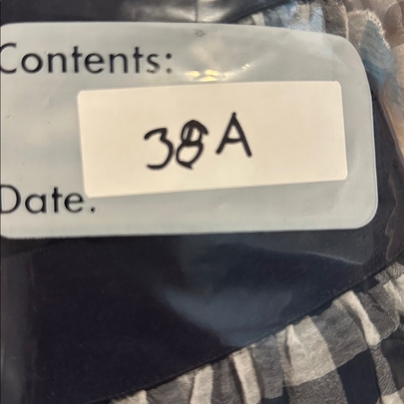 Eva Franco Blue Black Checkered Maxi Skirt medium tiered elastic waist - Picture 5 of 7